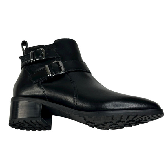 Blondo Shantel Waterproof Black Leather Ankle Boots Womens Size 7.5M Buckle New - Picture 6 of 15